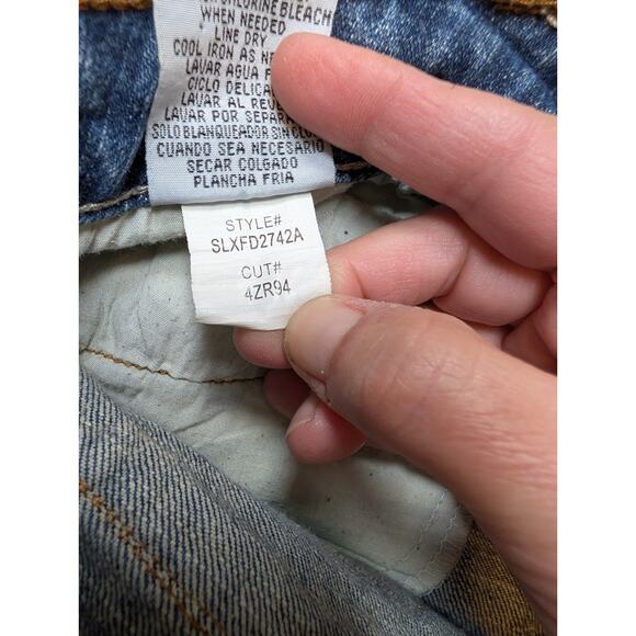 VTG 90s l.e.i. Chelsea Low Rise Bootcut Flair Raw Hem Jeans Y2K Grunge - Picture 8 of 8